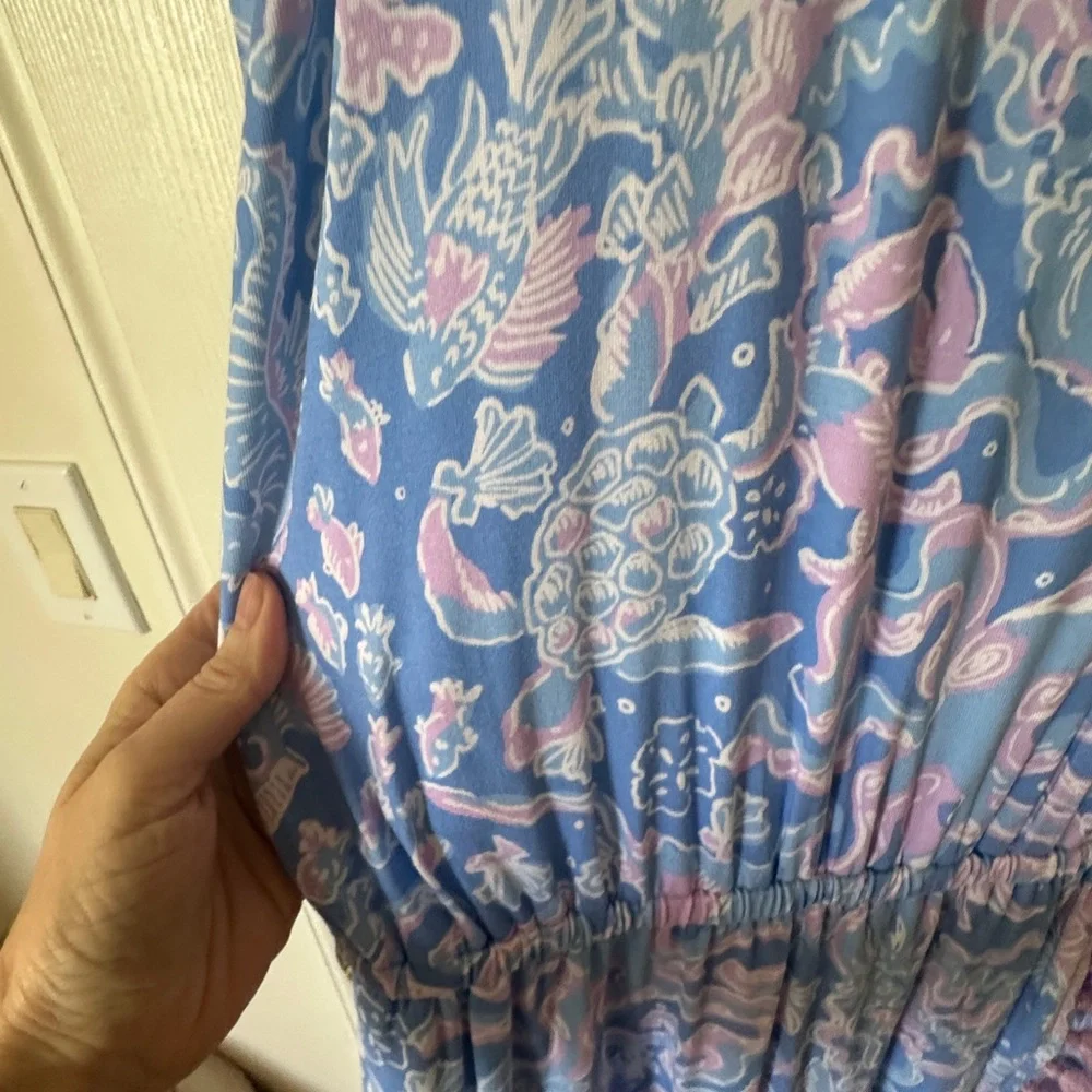 Lilly Pulitzer Blue and Pink Romper - Picture 3 of 7